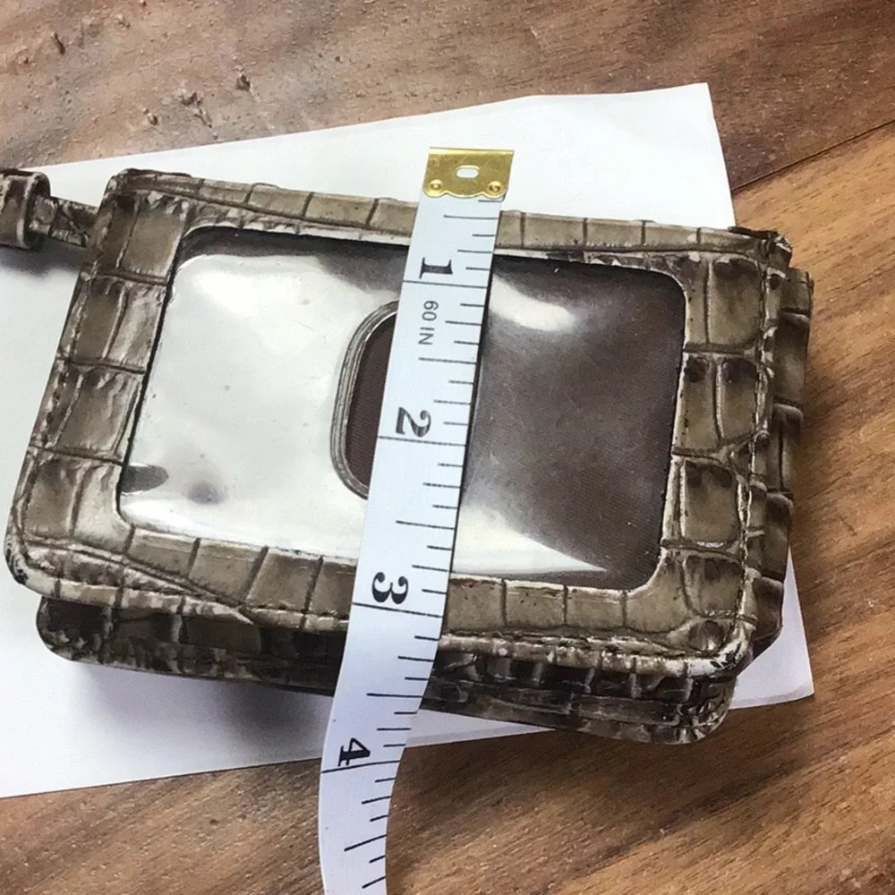 Brahmin Mini Key Brown Collodi Melbourne Genuine Leather Bi Fold Mini Wallet ID - Picture 8 of 12